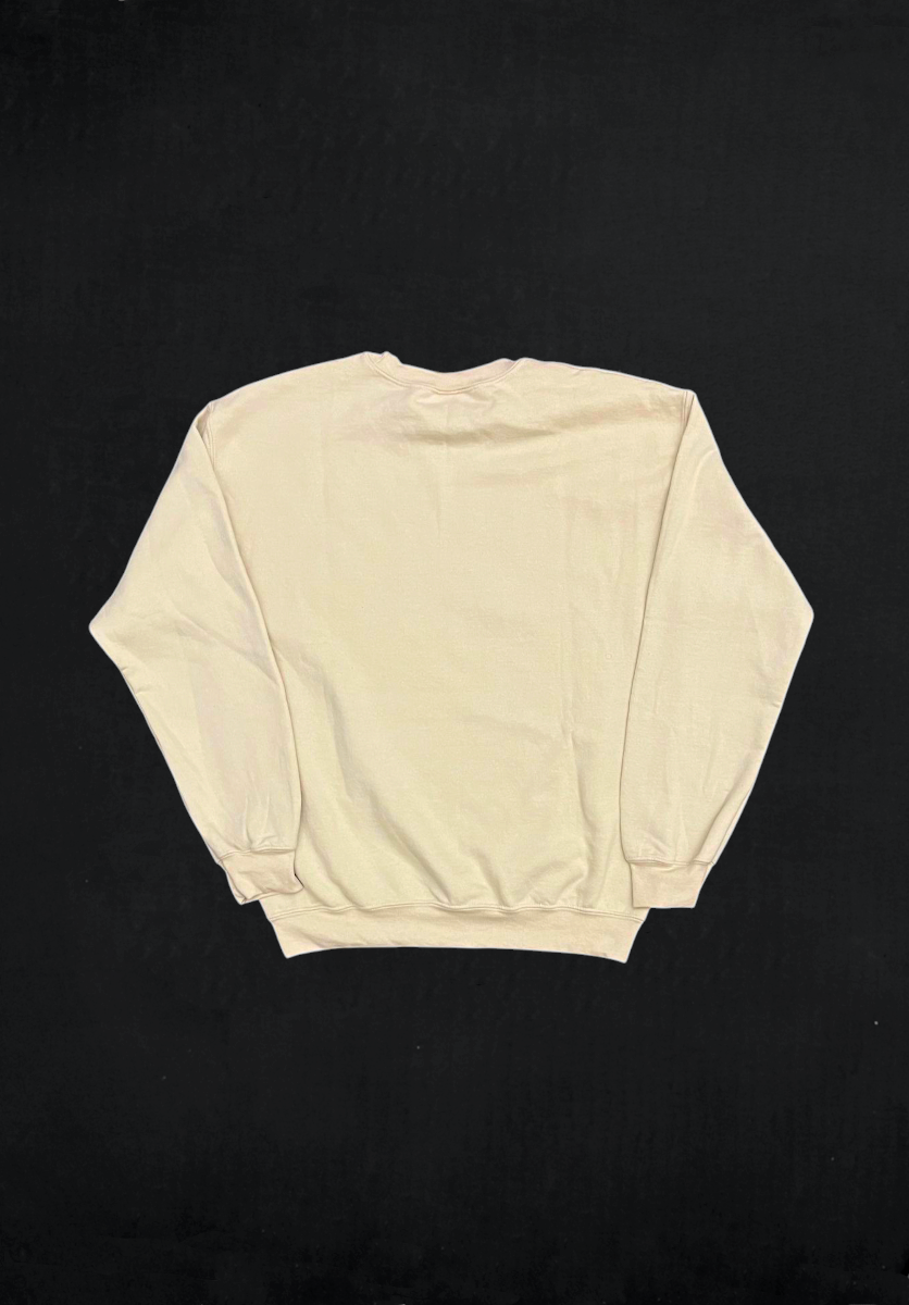 SUDADERA COLOR ARENA EN NEGRO SIMBOLO GRIEGO
